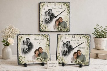 Schieferuhr - die Geschenkidee zur Goldhochzeit